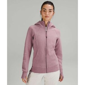 Lululemon Heathered Velvet Dust Pink Cotton Fleece Scuba Hoodie Women's Size 6